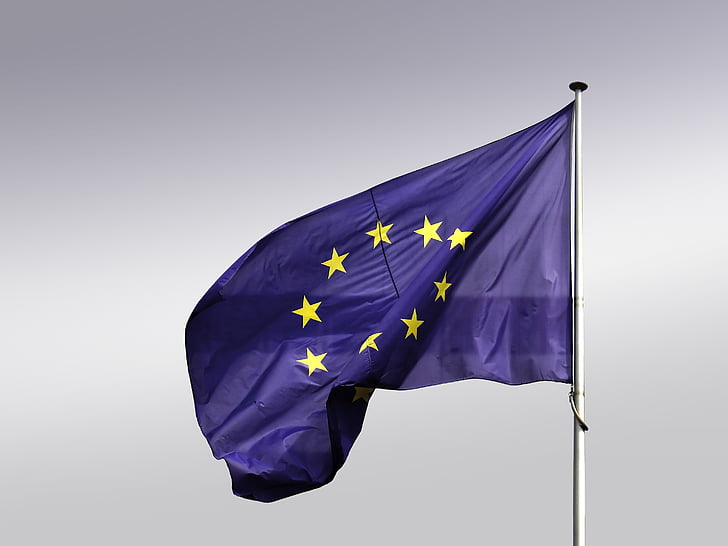 bendera, Eropa, Uni Eropa, pukulan, bergetar
