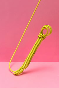 yellow, electrical, cord, pink, background, wire, flexible