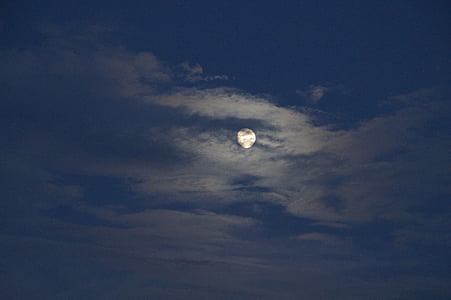 Luna, Luna piena, al chiaro di luna, notte, cielo, sera, atmosfera