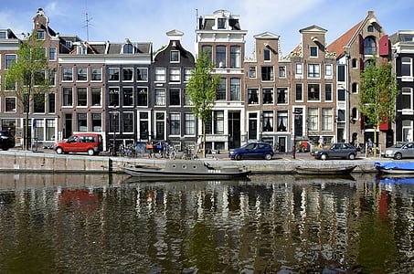 Amsterdam, Eropa, Hiking, kaki, liburan, saluran, liburan