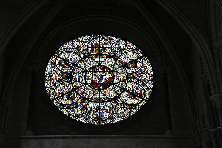 Vitrall, roseta, finestra, l'església, vidre