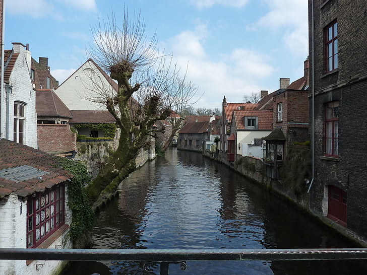 Brugge, staden, Brygge, arkitektur, historiskt sett, fasad, romantiska