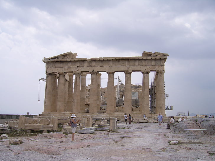 Yunani, Acropolis, bangunan, Monumen, Wisatawan, konstruksi, Arkeologi