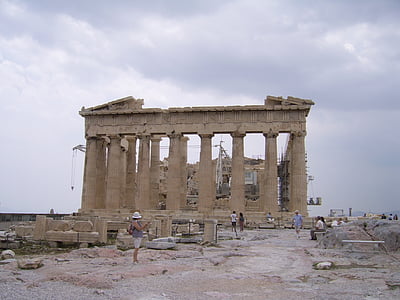 Graikija, Akropolio, pastatas, paminklas, turistų, statybos, archeologija