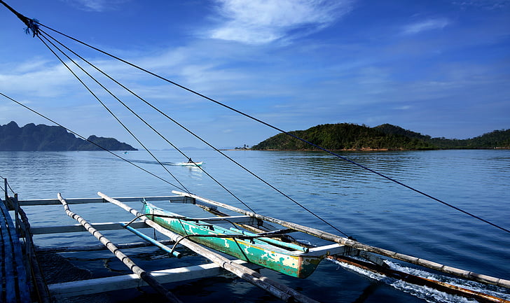 barco, viagem, mar, oceano, El nido, Seascape, Palawan