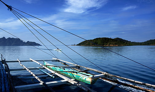 csónak, utazás, tenger, óceán, el nido, tengeri tájkép, Palawan