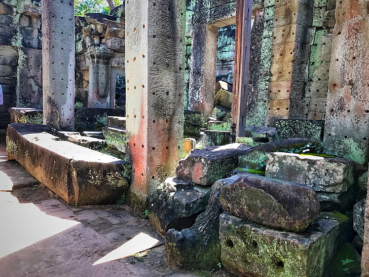 Preah khan, Tempio, Cambogia, architettura, Angkor, antica, Khmer
