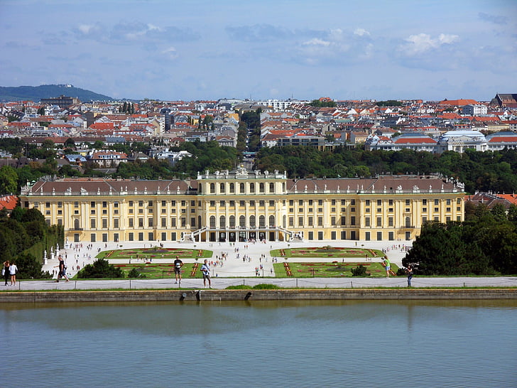 Castelo, Schönbrunn, Viena, Áustria, Parque, edifícios, arquitetura