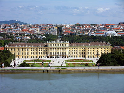 Kasteel, Schönbrunn, Wenen, Oostenrijk, Park, gebouwen, het platform