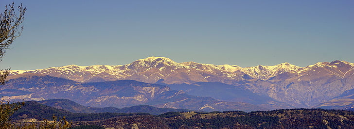 눈 산, puigmal, 조 경, 높은 산, puigmal, 코 델라, 자연