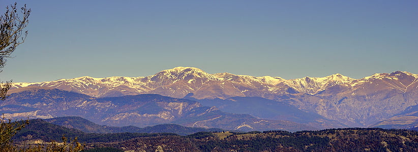 besneeuwde bergen, de puigmal, landschap, hoge bergen, Puigmal, Cordillera, natuur