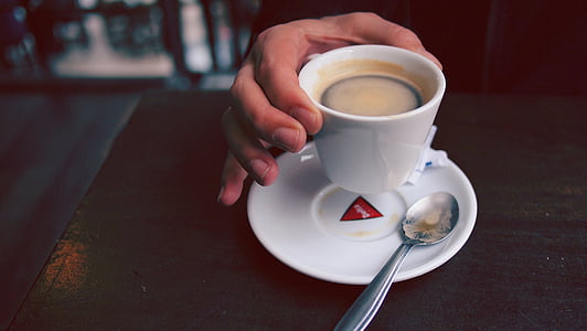 kopi, Piala, tangan, kafe, Spanyol, istirahat, Laki-laki