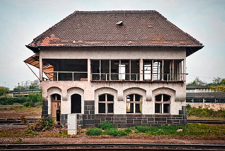 lost places, railway station, door, door handle, ruin, leave, abandoned