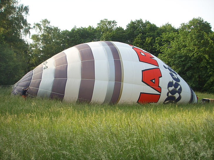 αερόστατο ζεστού αέρα, πρήζω, πολύχρωμο, ξεκινήσει φάση, μπαλόνι, χλόη, ημέρα