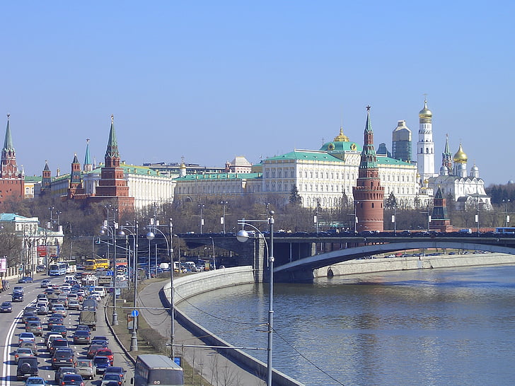 Mosca, Cremlino, fiume, capitale, Russia, posto famoso, architettura