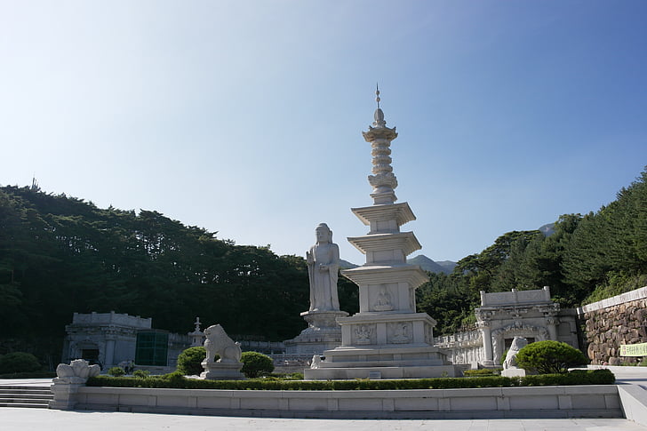 Dél-korea szakasz, szakasz, torony kőből, buddhizmus, Top, turizmus, Buddha