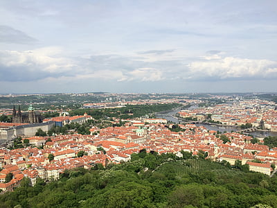 チェコ共和国, プラハ, 屋根, 風景, パノラマ