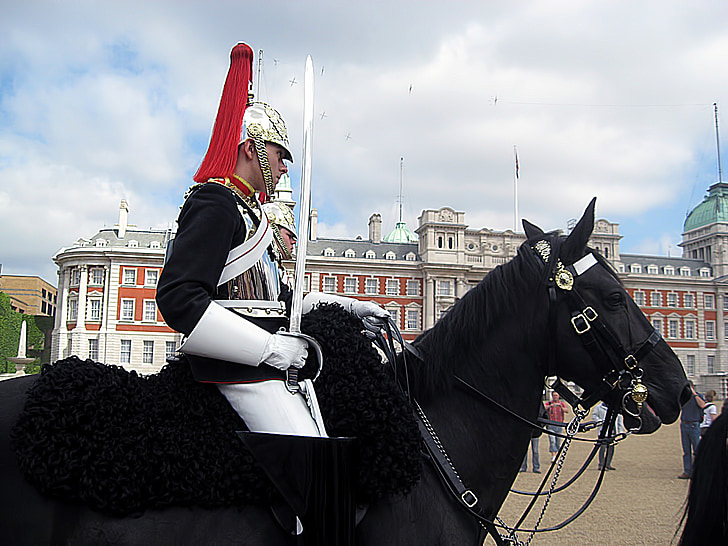 caballo, guardias de, Londres, Inglés