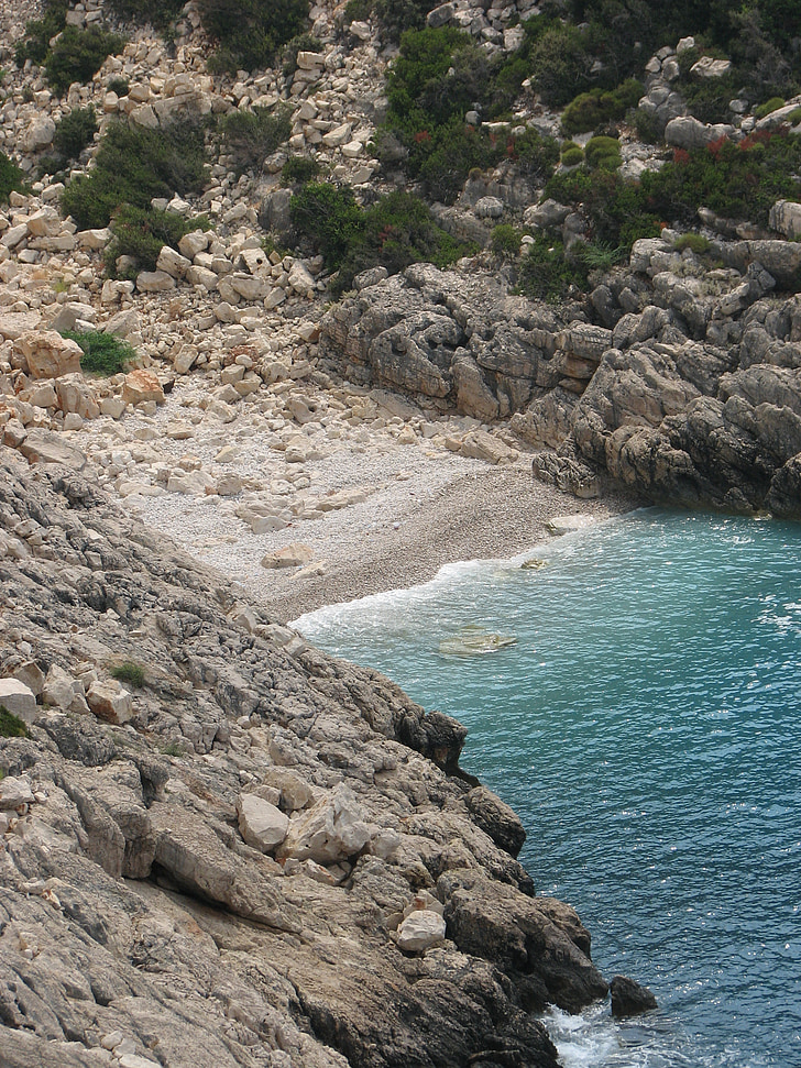 gran, roques, l'aigua, al costat del mar