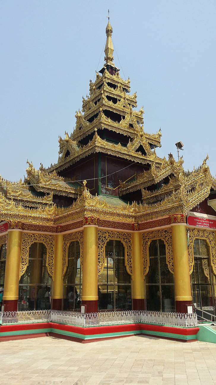 templet, Yangon, ringde, Pagoda, buddhismen, buddhistiska, Myanmar