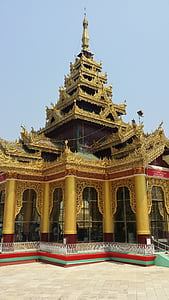 храма, Янгон, звънна, Пагода, будизъм, будистки, Мианмар