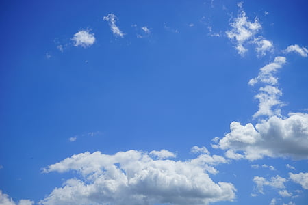 Letnie chmury, niebo, chmury, biały, niebieski, letni dzień, Natura