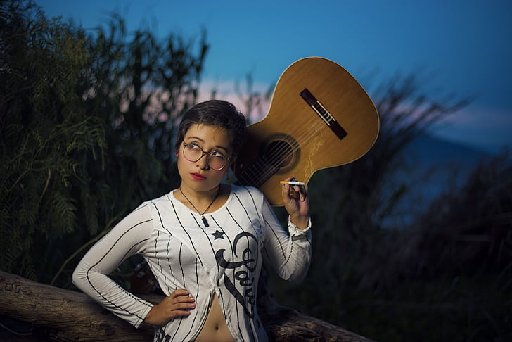 fashion, girl, guitar, model, musical instrument, musician, person