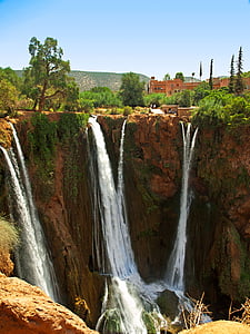 Ouzoud, Marrocos, cai, Cachoeira, paisagem, natureza selvagem, cenário