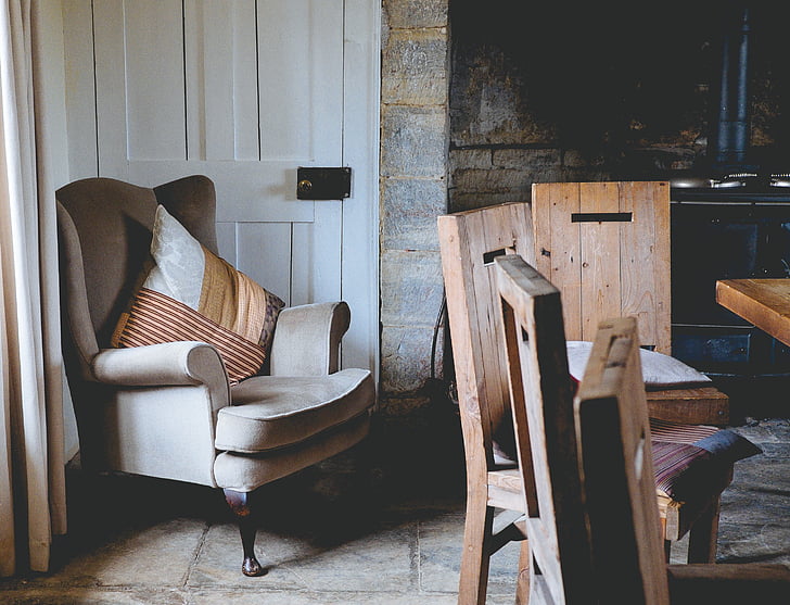 sillas, muebles, rústico, sofá, sillas de madera, madera - material, silla