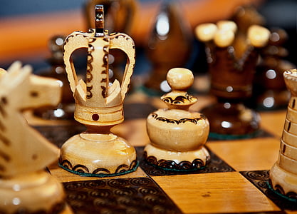 šah, drveni šah, šah rzeżbione, drvene figure, Kraljevska igra, igre, igranja