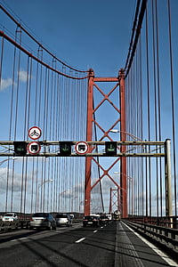 Lisbonne, Portugal, pont, pont suspendu