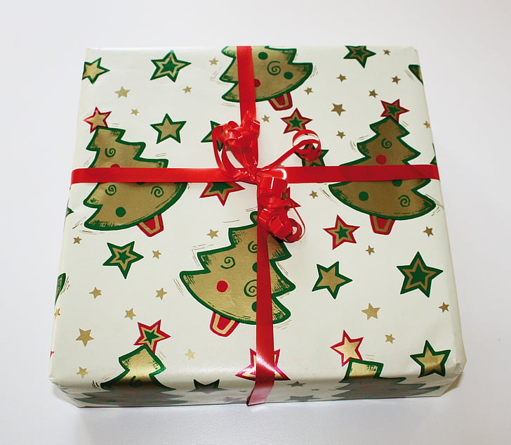 darček, Darčekový balíček, sviatok, Vianoce, Veselé Vianoce, pozdravy, červené balenie