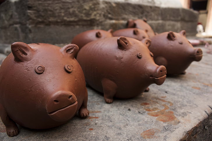 Piggy, Finance, argile, art Clay, poterie, Tirelire, économies