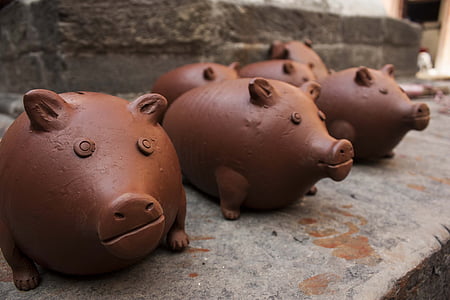 piggy, finance, clay, clay art, pottery, piggy Bank, savings