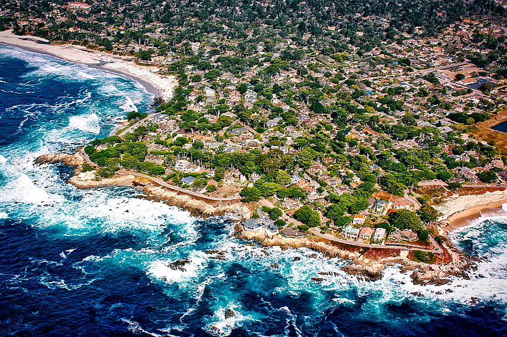 Carmel por el mar, ciudad, urbana, casas, casas, Turismo, Costa