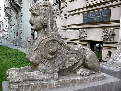 Lettonie, Riga, style art nouveau, sculpture