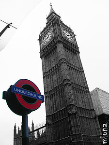 Londyn, miast, Wieża zegarowa, Urban, London underground, Brytyjskie, metra