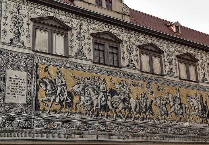 Princes, osa taideteos, Dresden, Maamerkki, historiallisesti, Saksi, vanha kaupunki