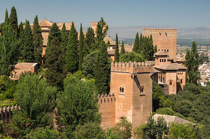Alhambra, Granada, Hiszpania, Twierdza, Pałac, budynek, słynny