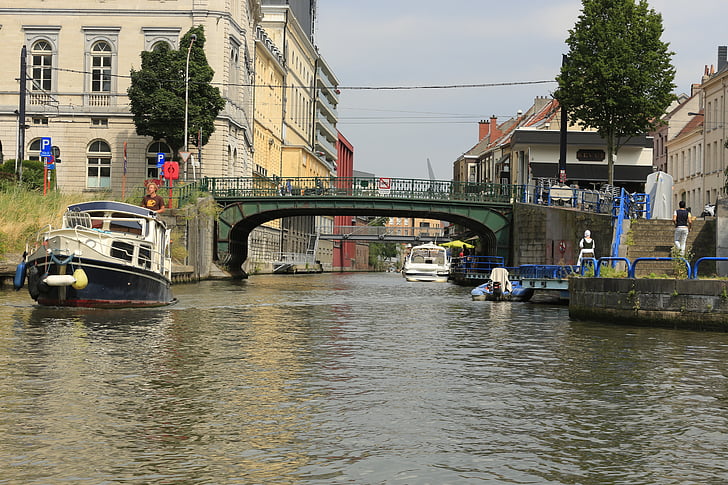 Gent, csónak, vízi, Belgium, turisztikai, megjelenítés, Calan