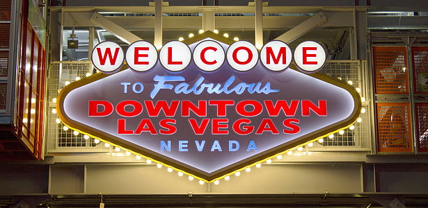 bienvenida, las vegas, cartel de las vegas, signo de, Nevada, fabulosas, strip de las vegas