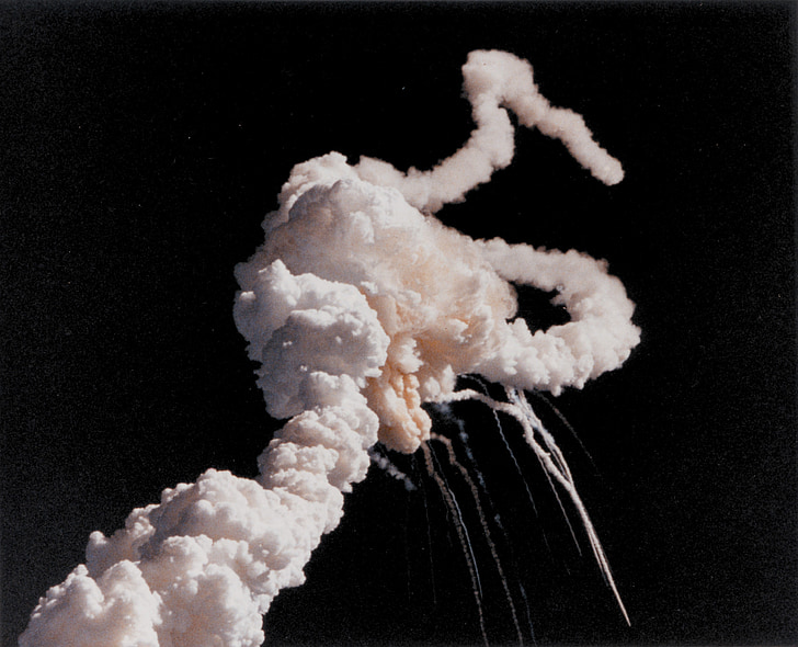 Challenger, explosie, Spaceshuttle, pech, ongeval, NASA, 1986