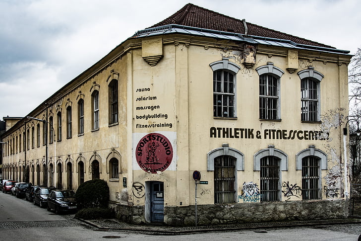 building, fitness center, go to waste, old, desolat
