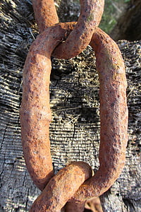 rusted chain, link, iron, chain, metal, rusted, rust