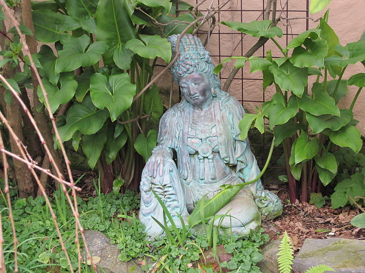 garden, statue, buddhism