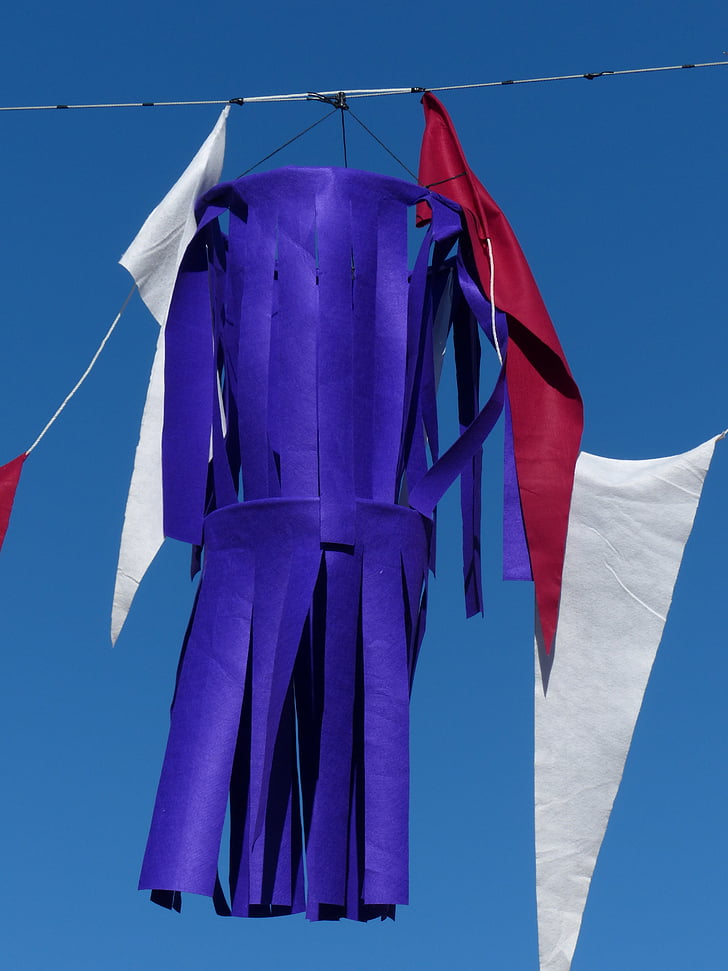 Fabric, filc, modrá, vlajka, fransen