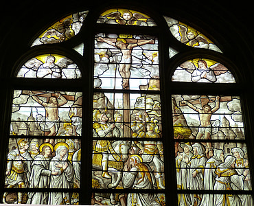 finestra de l'església, finestra, l'església, vidrieres, vidre, antiga finestra, fe