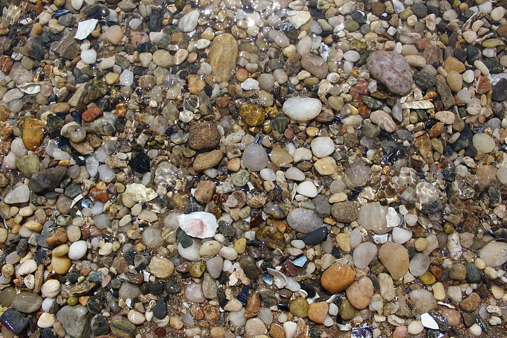 steentjes, rotsen, water, Oceaan, natuur, steen, landschap