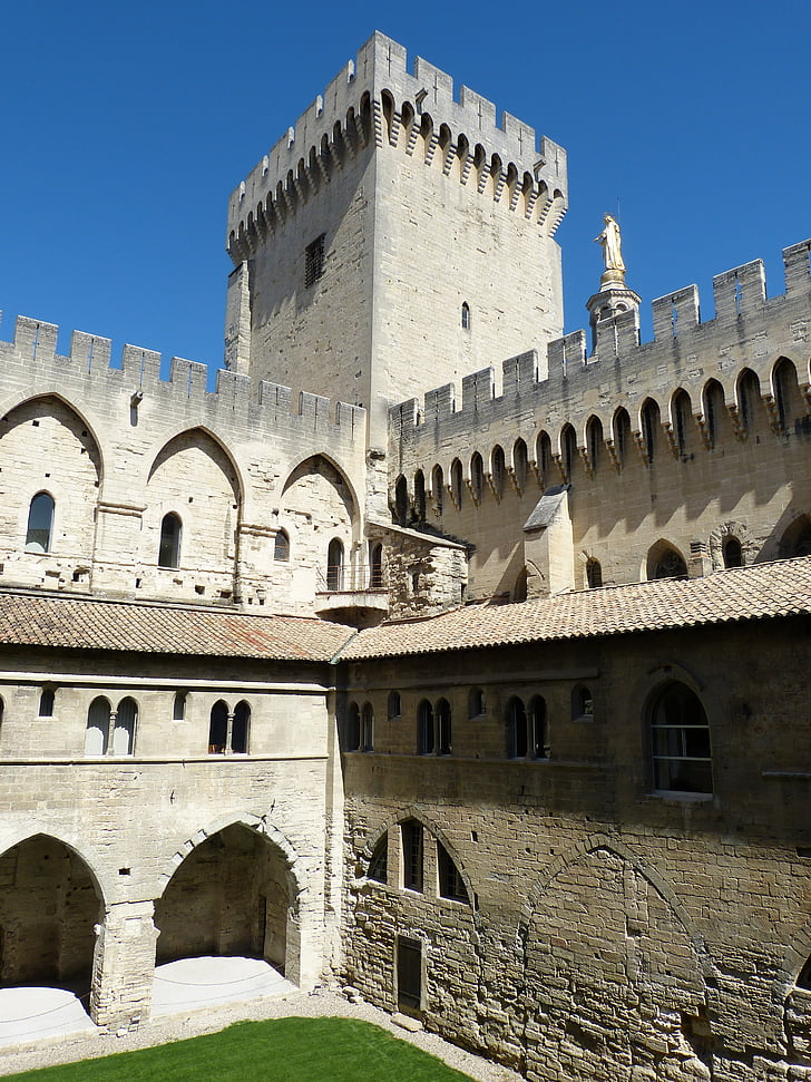 Avignon, Frankrike, Palais des papes, arkitektur, historiskt sett, påven, Provence
