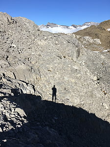 french alps, hiking, mountains, shadow